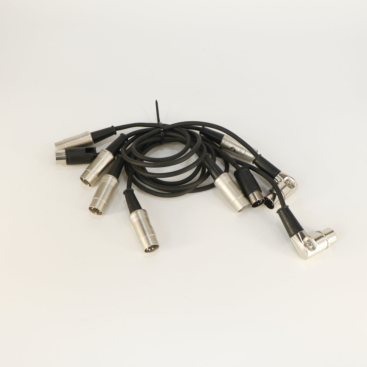 MIDI Patch Cable Set of 5 (Mix of Angled and Straight Plugs)