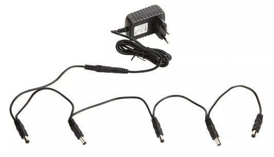 Netzteil-Kombipaket für Gitarreneffektpedale (9 V DC, 1.300 mA, Daisy Chain mit 5 Ausgängen)