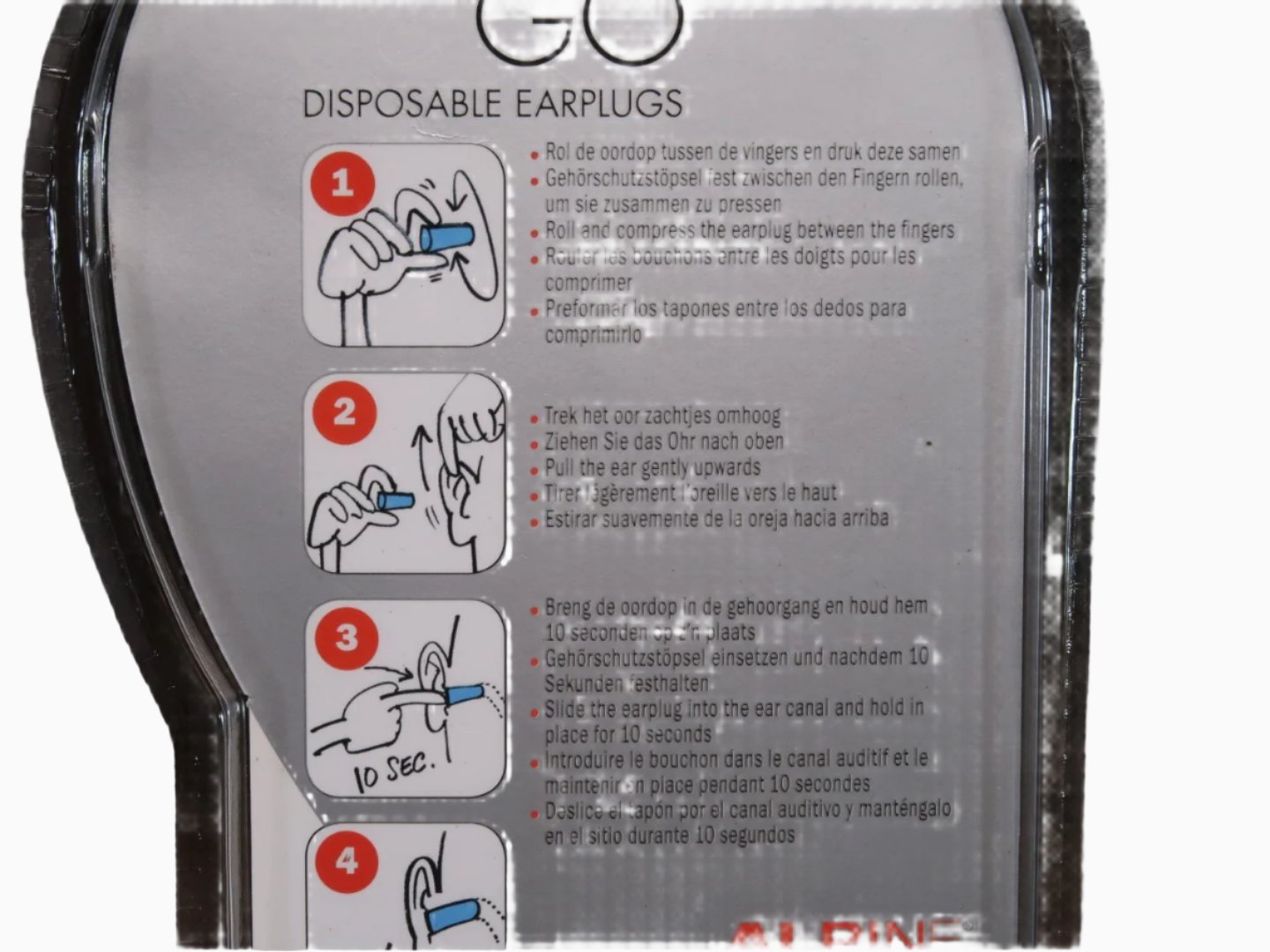 Alpine Plug & Go disposable earplugs (10x) with travelbox