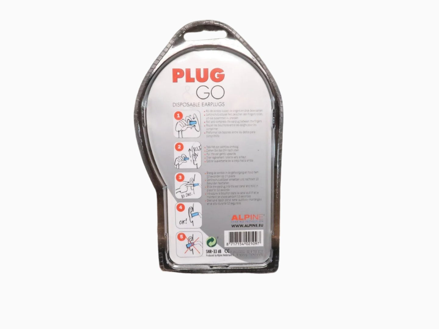 Alpine Plug & Go disposable earplugs (10x) with travelbox