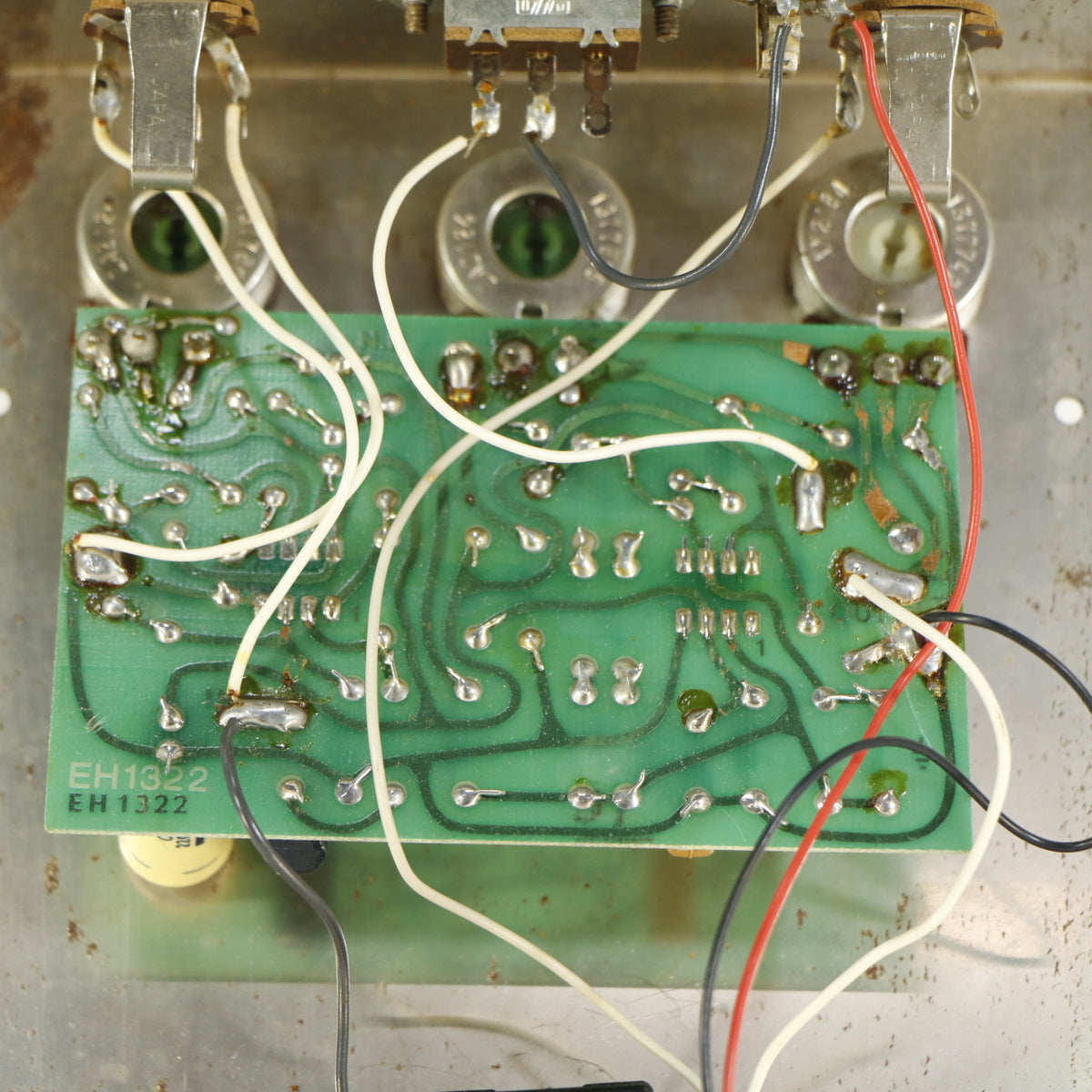 EHX Big muff V4 dual op-amp version UA741TC  pcb EH1322 (vintage, 1978, made in USA)