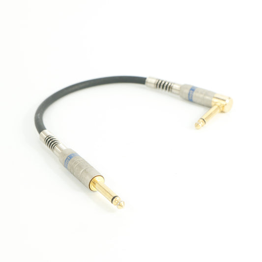 Hot Line Patch Cable angled to straight (metal, gold tip)