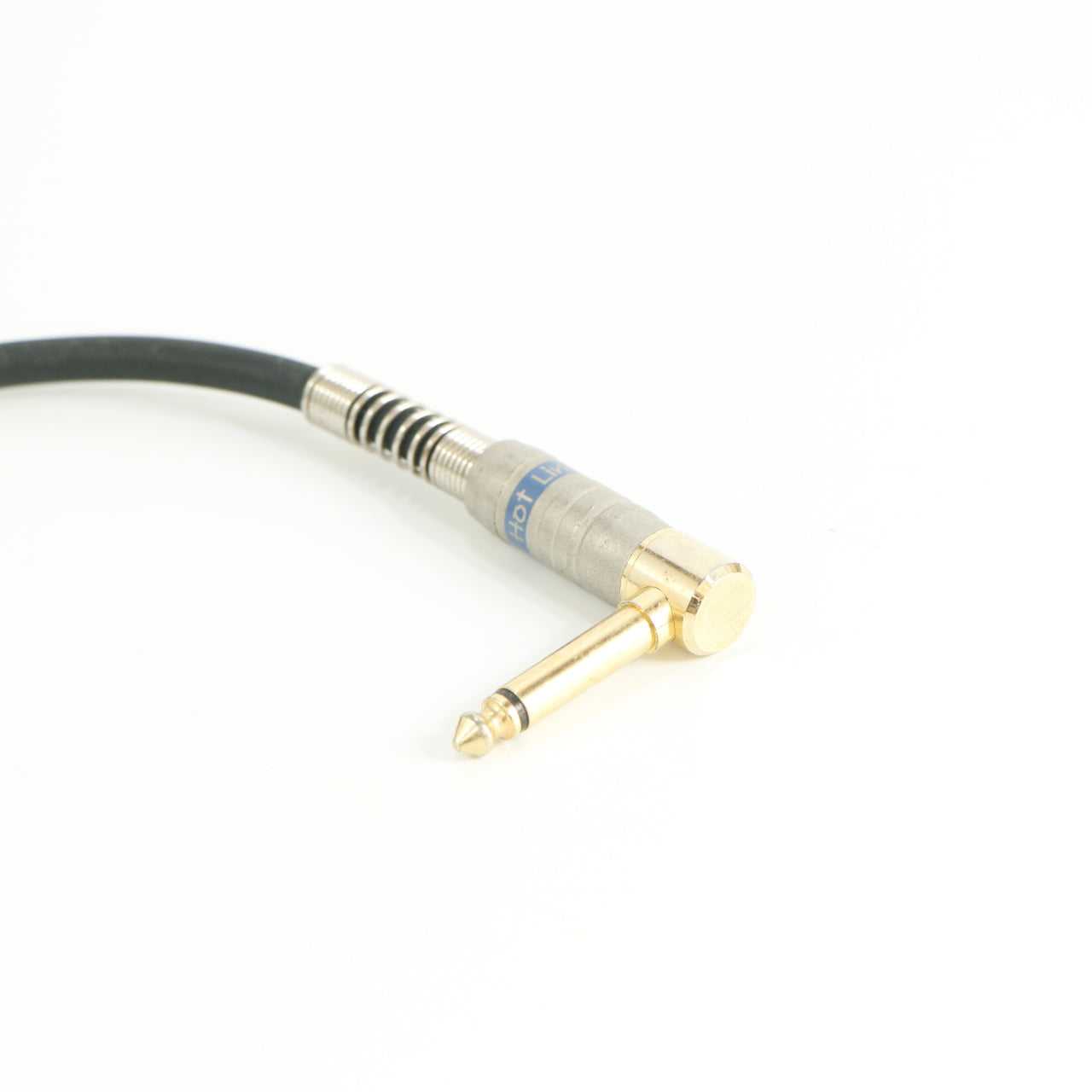 Hot Line Patch Cable angled to straight (metal, gold tip)